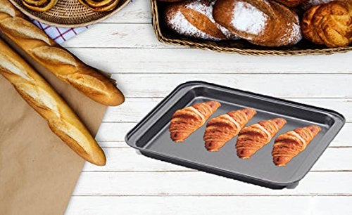SS&CC Little Small Baking Sheets Nonstick Set of 2 (9.5inch X 7.1inch) - SS&CC 8 Inch Nonstick Baking Toaster Oven Tray Cookie Sheets  1 or 2 Person Household - Image 4